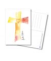 Postkarte - frohe Ostern Variante Kreuz mit Herz