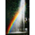Postkarte - Regenbogen am Brunnen